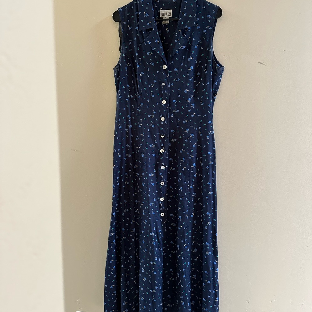Blue Floral Tank Dress